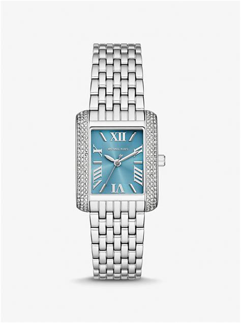 michael kors watch roman numeral with stones|Petite Emery Pavé Silver.